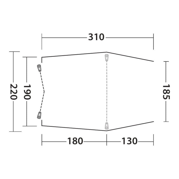 Outwell Sandcrest L Poled Tailgate Awning - Outwell - Van Life Living