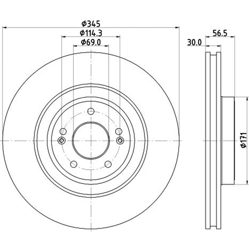 DON 2 x Vented Front Brake Discs PCD19951-x2