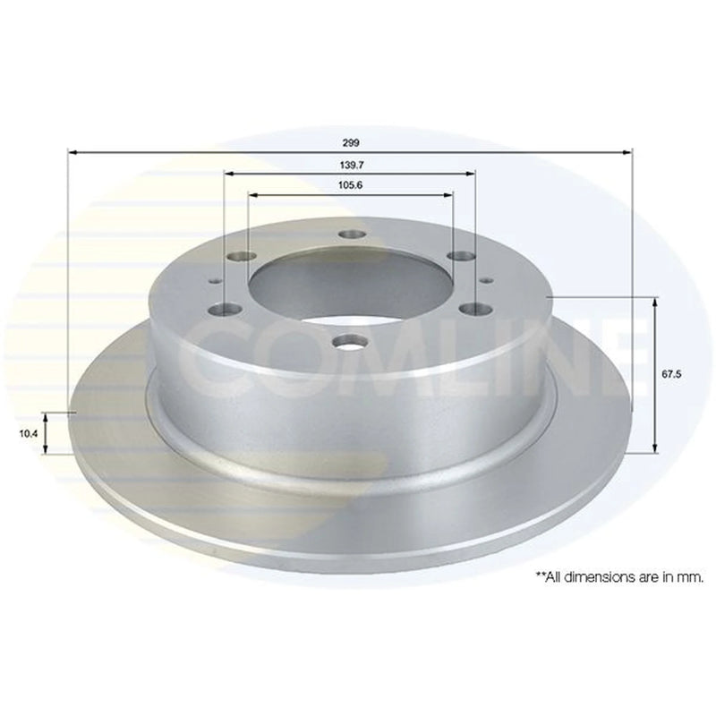 Comline 2 x Solid Rear Brake Discs ADC1016-x2
