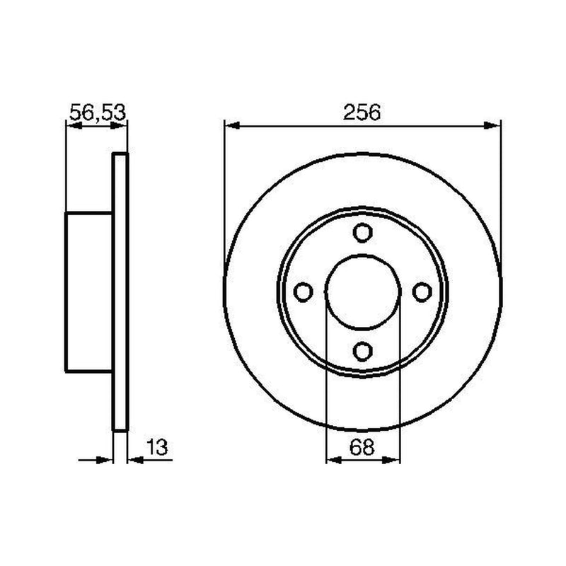 Bosch 2 x Solid Front Brake Discs 0986478130-x2