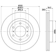 DON 2 x Vented Front Brake Discs PCD12642-x2