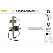 Valeo Electric Window Regulator Lifter Left Rear 850454