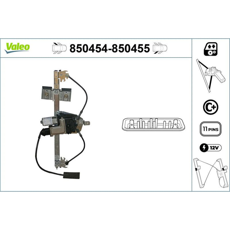 Valeo Electric Window Regulator Lifter Left Rear 850454