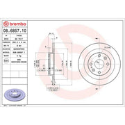 Brembo 2 x Solid Rear Brake Discs 08.6857.10-x2