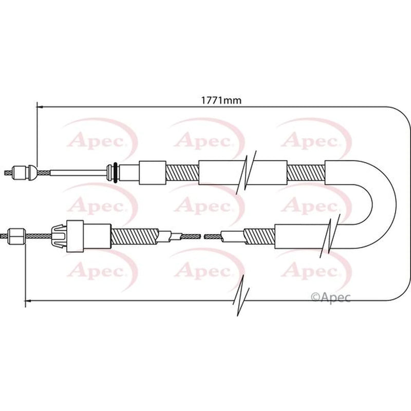 Apec Handbrake Cable Left Rear CAB1082