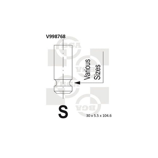 BGA Engine Exhaust Valve 30mm Head V998768