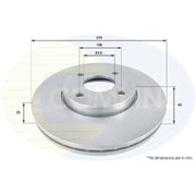 Comline 2 x Vented Front Brake Discs ADC1244V
