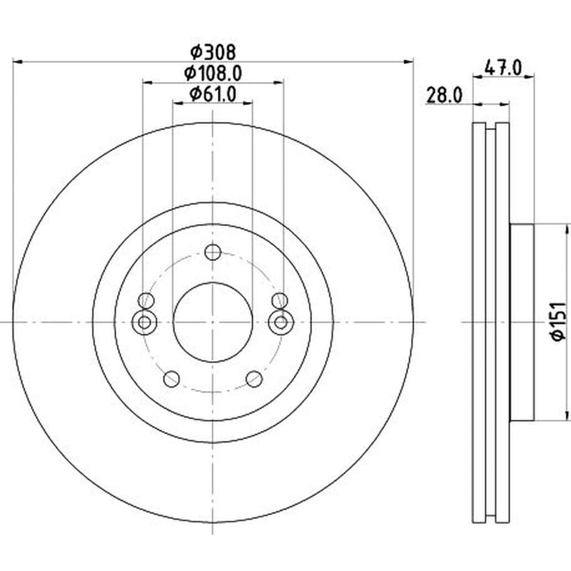 Mintex 2 x Front Brake Discs MDC1774-x2