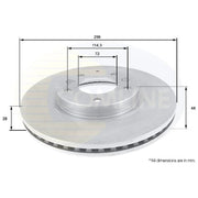 Comline 2 x Vented Front Brake Discs ADC0459V-x2