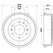 Mintex Brake Drum Assembly Rear MBD314