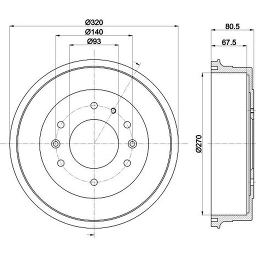 Mintex Brake Drum Assembly Rear MBD314