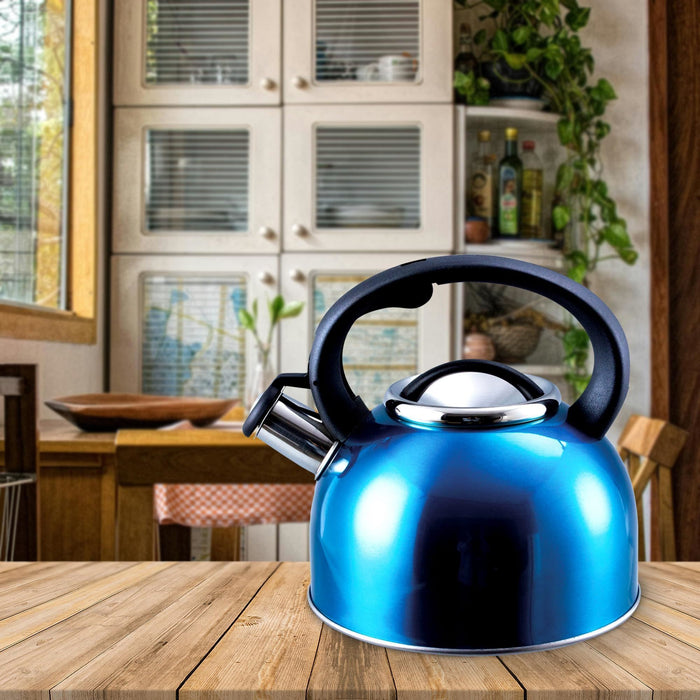 MDS1203 Liberty Blue 2.5 Litre Whistling Kettle CW-T056-B1BL - Liberty Leisure UK - Van Life Living