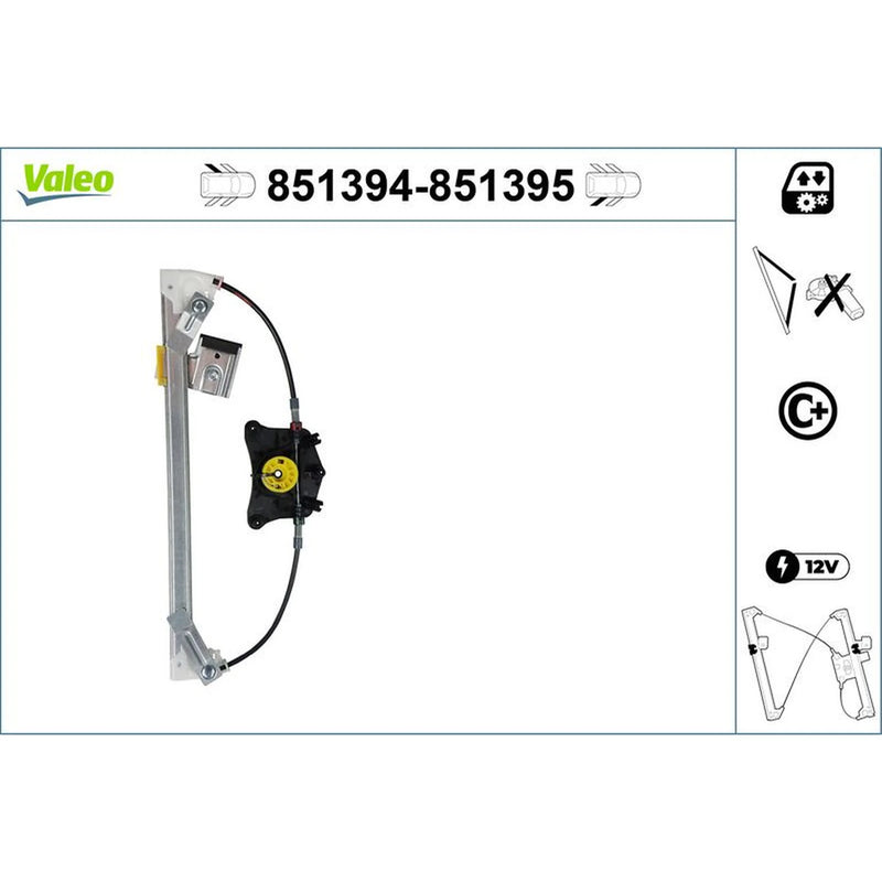 Valeo Electric Window Regulator Lifter Left Rear 851394