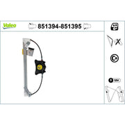 Valeo Electric Window Regulator Lifter Right Rear 851395