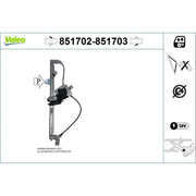 Valeo Electric Window Regulator Lifter Right Front 851703
