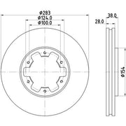 Mintex 2 x Vented Front Brake Discs MDC2397