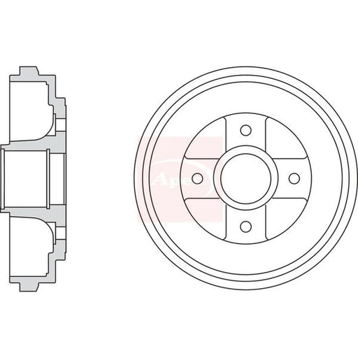 Apec Brake Drum Assembly Rear DRM9201