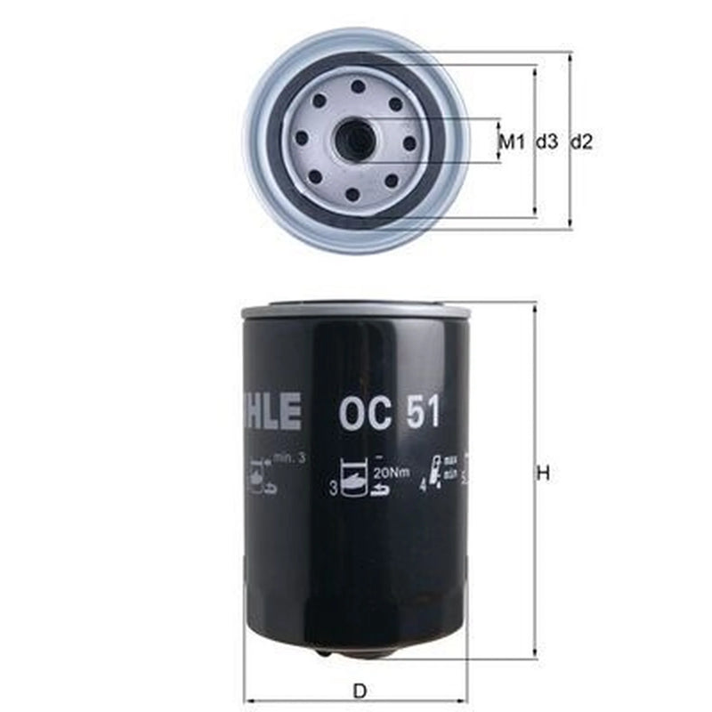 Mahle Engine Oil Filter OC 51