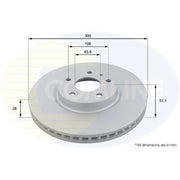 Comline 2 x Vented Front Brake Discs ADC1272V-x2