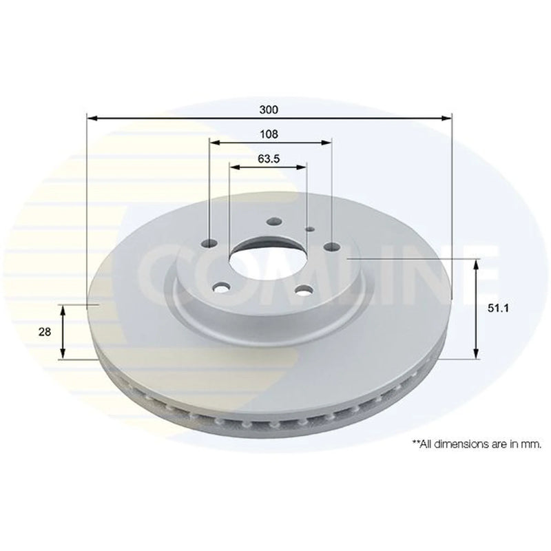 Comline 2 x Vented Front Brake Discs ADC1272V-x2