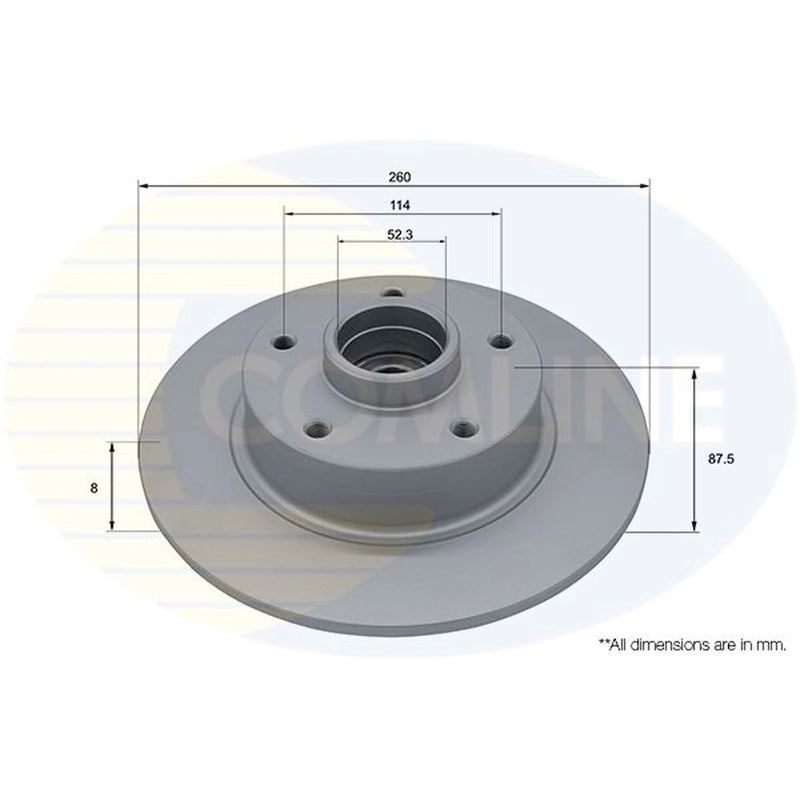 Comline 2 x Solid Rear Brake Discs ADC3034-x2