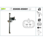 Valeo Electric Window Regulator Lifter Left Fr 850690