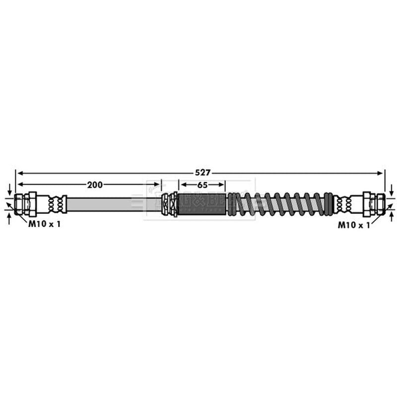 Borg & Beck Brake Hydraulic Hose Line Front Right BBH6899