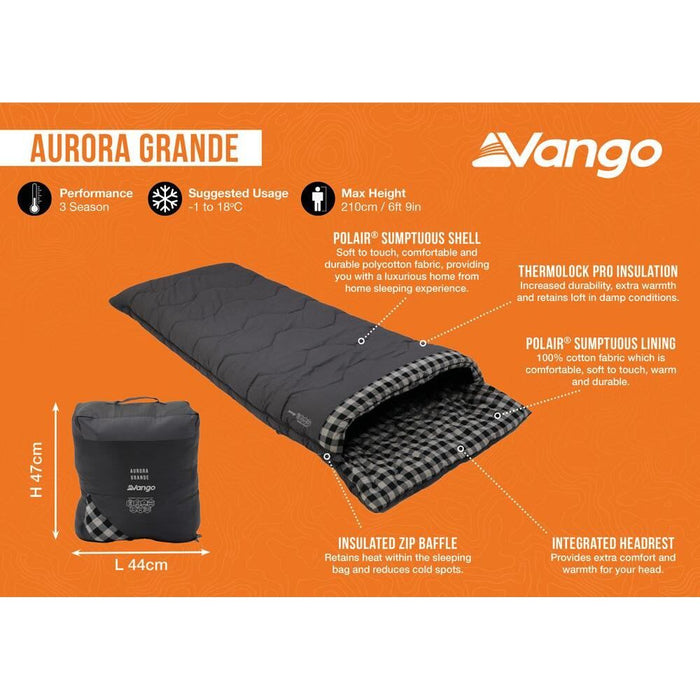 Vango Aurora Grande XL Excalibur Sleeping Bag - Vango - Van Life Living