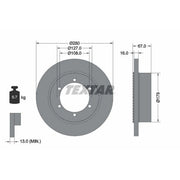 Textar 2 x Solid Rear Brake Discs 92304003-x2