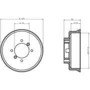 Mintex Brake Drum Assembly Rear MBD007