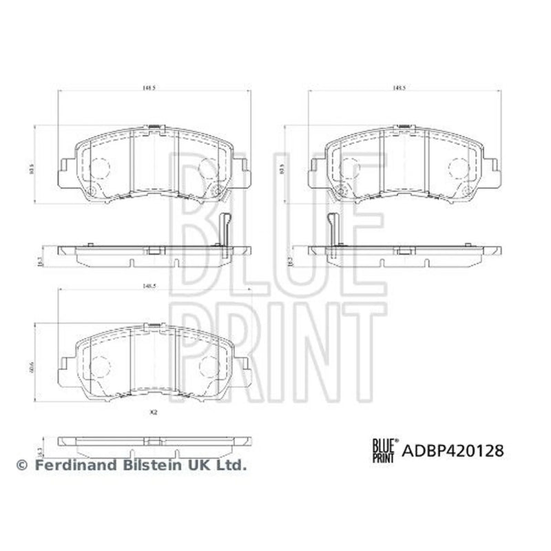 Blue Print Front Brake Pad Set ADBP420128