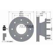 Textar 2 x Internally Vented Front Brake Discs 93127600-x2