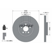 Textar 2 x Vented Front Brake Discs 92274405-x2