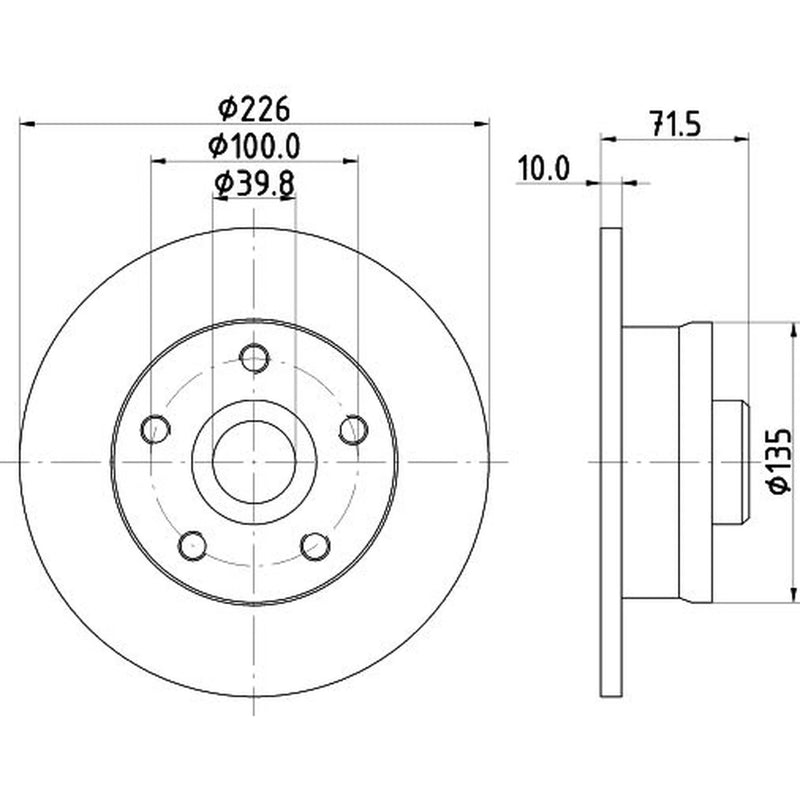 DON 2 x Solid Rear Brake Discs PCD15021-x2
