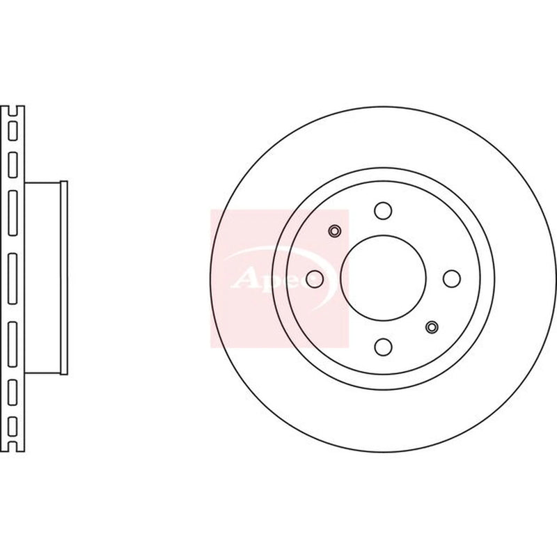 Apec 2 x Vented Front Brake Discs DSK2543-x2