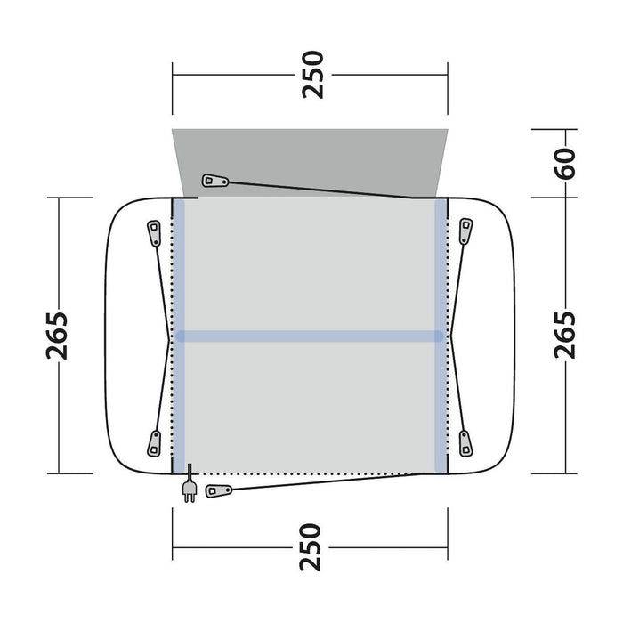 Outwell Crossville 250SA Air Drive-Away Campervan Air Awning 175-200cm - Outwell - Van Life Living