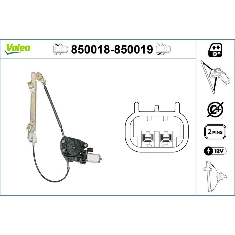 Valeo Electric Window Regulator Lifter Right Rear 850019