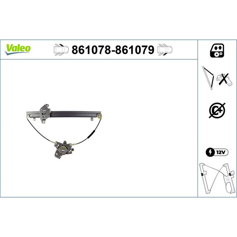 Valeo Electric Window Regulator Lifter Left Front 861078