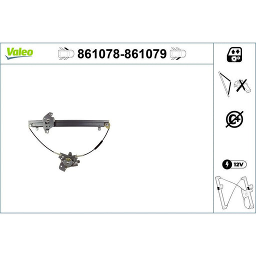 Valeo Electric Window Regulator Lifter Left Front 861078
