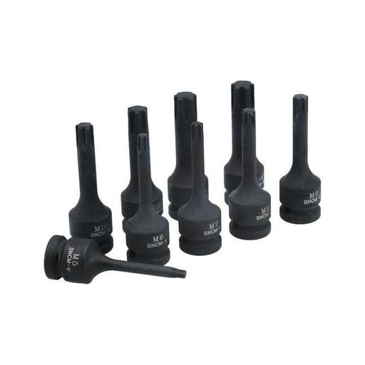 Laser Impact Ribe Socket Bit Set 1/2"D 9pc 7806 Laser  - Town Parts