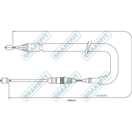 Apec Handbrake Cable Right Rear BBC3384