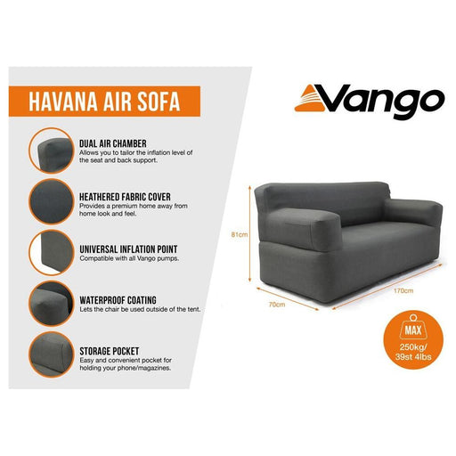 Vango Havana Air Inflatable Grey Sofa - Vango - Van Life Living