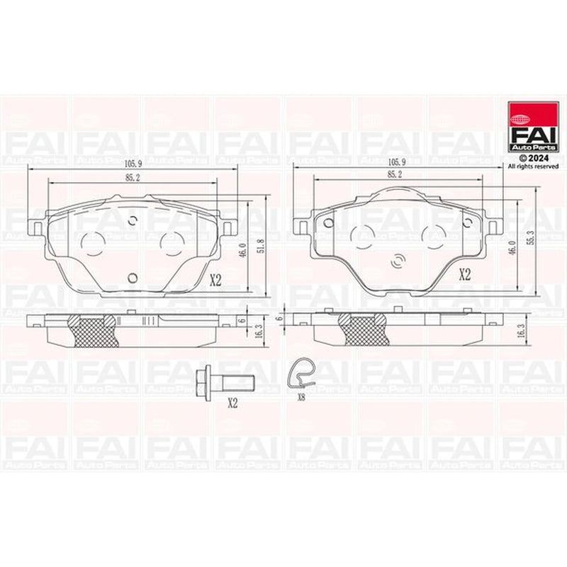 FAI Rear Brake Pad Set BP163