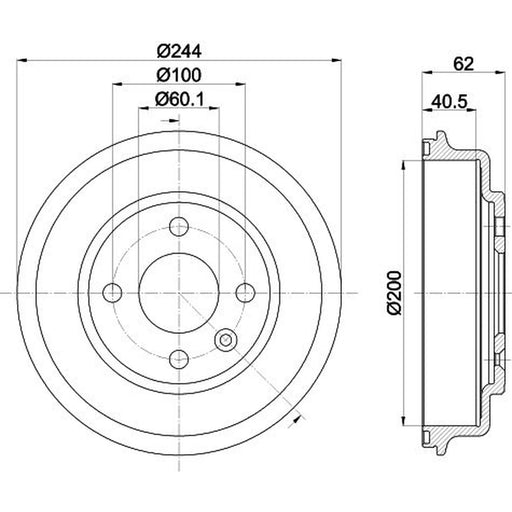 Mintex Brake Drum Assembly Rear MBD373