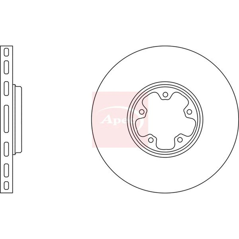 Apec 2 x Vented Front Brake Discs DSK2035-x2