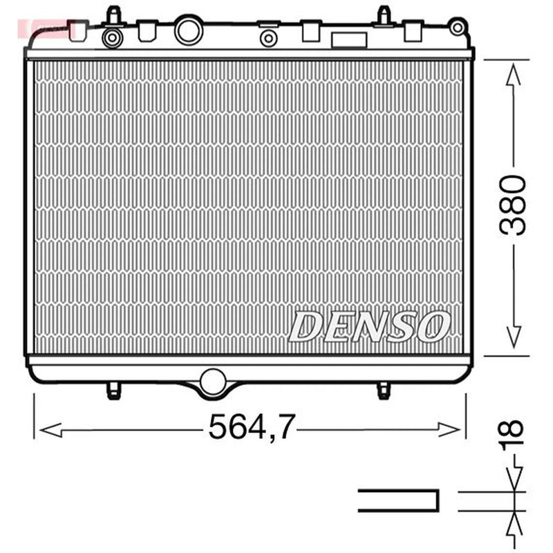 Denso Engine Radiator fits Citroën Berlingo Box Body/Mpv 2008-2020 1.6