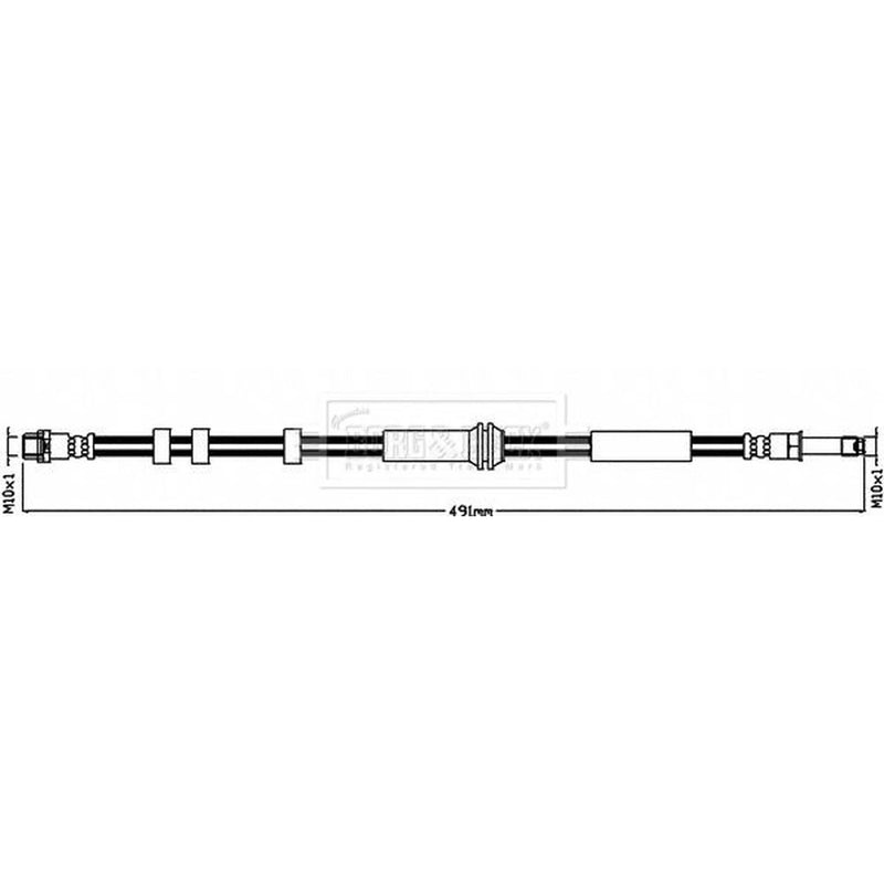 Borg & Beck Brake Hydraulic Hose Line Rear Right BBH8610