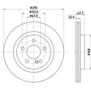 DON 2 x Vented Rear Brake Discs PCD17232-x2