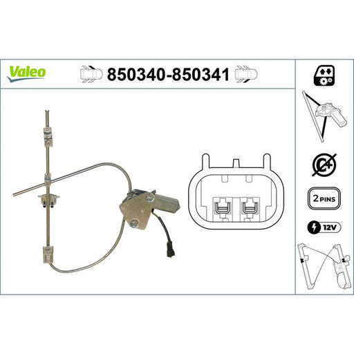 Valeo Electric Window Regulator Lifter Left Front 850340