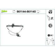 Valeo Electric Window Regulator Lifter Right Front 861145